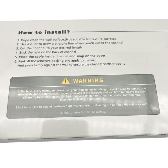 Delamu Cable Raceway Cover Cord Concealer CC01 White 55 in NIB - Picture 4 of 5